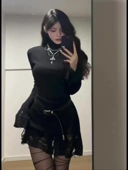 Autumn Winter Women's Sweater Baddie Style Ripped 2000s Long Sleeve Dark Academia Jumper Knitwear Jerseys High Street Gothic