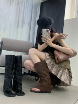 New 2025 Summer Women Sandals Boots Fashion Open Toe Flats Sheepskin Sandals Retro High Top Ladies Street Shoes Zapatos De Mujer