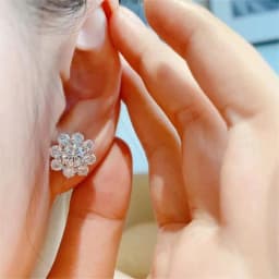 0.5CT D VVS1 Moissnaite Diamond Earring for Women 925 Sterling Silver Plated 18k White Gold Stud Ear Wedding Fine Jewelry