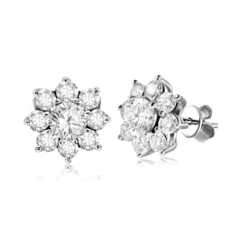 0.5CT D VVS1 Moissnaite Diamond Earring for Women 925 Sterling Silver Plated 18k White Gold Stud Ear Wedding Fine Jewelry