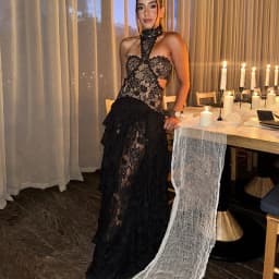 Elegant High End Lace Patchwork Dresses Women's Trendy Hollow Robe Irregular Design Vistidos 2026 New Spring Party Halter Gown