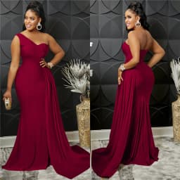 Sexy One Shoulder Elegant Evening Dresses for Women Party Night Mermaid Dress Backless Side Split Bodycon Long Dress Vestidos