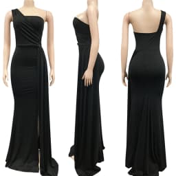 Sexy One Shoulder Elegant Evening Dresses for Women Party Night Mermaid Dress Backless Side Split Bodycon Long Dress Vestidos