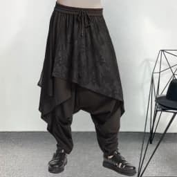 ARENS Men's Vintage Neutral Loose Culottes Y2K Gothic Wide Leg Pants Oversize Harajuku Japanese Style Creative Trousers