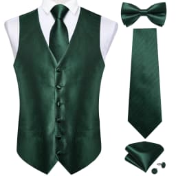 Men Classic Black Paisley Vest Set for Wedding Party Business Fashion V-neck Waistcoat Men Necktie Bow Tie Handkerchief Cufflink