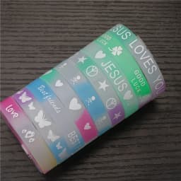 Wholesale 100pcs/lot Silicone Night Glow Luminous Bracelets Wristband For Women Men Mix Style Fashion Jewelry Club Party Gifts