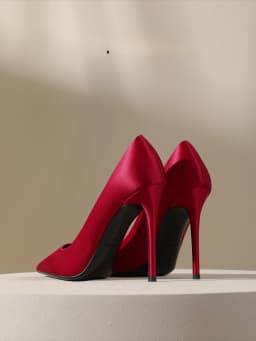 Multi Colored Satin High Heels for Women Slim Heels, Sexy, Light Mouthed Red, Paired with Formal Dress Temperament, Single Shoes