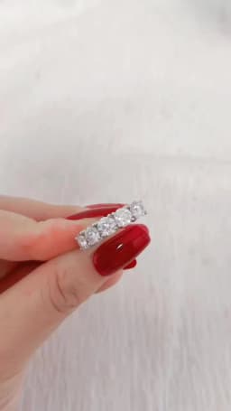 NeeTim 5mm 6.5mm Full Moissanite Ring for Women S925 Sterling Silver Eternity Engagement Sparkling Band Wedding Rings Jewelry