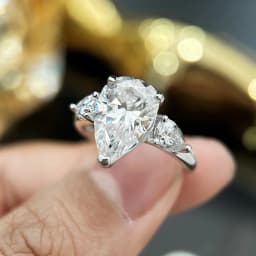Waterdrop Shape Full Moissanite Engagement Rings for Women 925 Sterling Silver Wedding Band Jewelry Pear Cut Diamond with GRA
