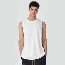 2026 Brand New 180g Solid Cotton Men's Basic Tank Top Sleeveless T-shirt Athleisure Fitness Casual Men Vest Tanks Tops For Male