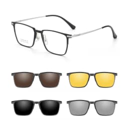 YIMARUILI Ultralight Polarized Magnetic Clip-On Glasses Men and Women TR90 Pure Titanium Optical Prescription Eyeglasses Frames