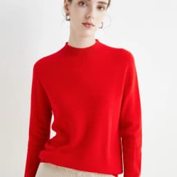 First-Line Seamless Women's Half-Turtleneck 100% Pure Wool Sweater Solid Color Long Sleeve Pullover Knitted Bottoming Sweater