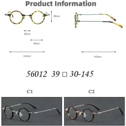 New Retro Round Men's And Women's Eyeglass Frames Made Of Sheet Metal Ultra Light Metal Optical Prescription Frame 56012