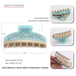 Handmade Spark Rhinestones Hair Claw for Women Girls Luxury A French Styles V Luxury Acetate Hair Accessory Ornament Jewelry