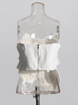 TWOTWINSTYLE Solid Sexy Patchwork Appliques Tank Top For Women Strapless Sleeveless Spliced Zipper Elegant Vests Female Style