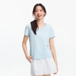Semir Short Sleeve T-Shirt Women Moisture Wicking Antibacterial Minimalist Versatile 2025 New Summer Shoulder Fit Basic Top