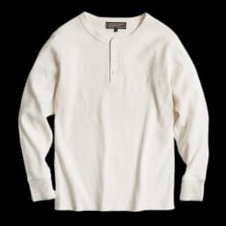 Maden Workwear Vintage Waffle Henry Shirt Vintage Long Sleeve Amekaji Solid Sweater For Men