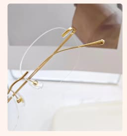 1.61 Lenses Women Glasses Titanium Rimless Oval Design Gold Eyeglasses Prescription Myopia 6g Anti Blue Light Clear CR39