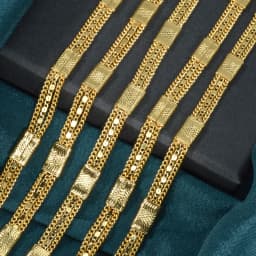 Sunny Fashion Italy 750 18K Gold Plated Geometric Necklace for Men and Women Hip Hop Rock Jewelry Accessories Gift