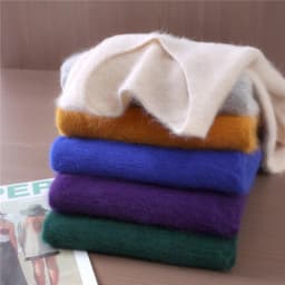 Autumn And Winter New High-End Female Mink Cashmere Sweater Solid Color Long-Sleeved Wool Knit Bottoming Sweater Loose Top