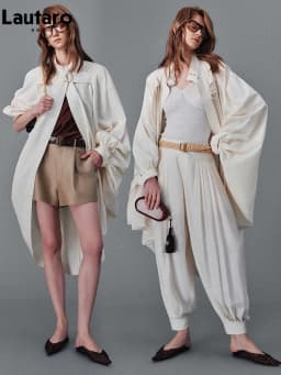 Lautaro Spring Autumn Oversized Long Bat Sleeved Cape-style Trench Coat for Women Loose Casual Chic Korean Fashion Overcoat 2025
