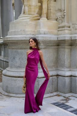 Elegant Women's Satin Ribbon Halter Long Dress Sexy Sleeveless Backless Maxi Dresses Wedding Guest Evening Party Gown Green Blue