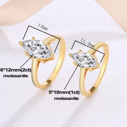 1CT 2CT 3CT Marquise Cut Solitaire Moissanite Engagement Ring For Women 925 Sterling Silver 6 Prong Wedding Band With Certified