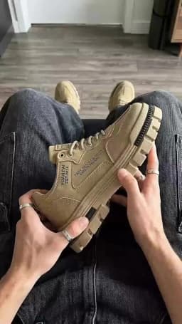2025 A/W New Men's Mid-High Top Outdoor Work Boots - Zip-Up, Hiking Casual Sports Mountaineering Style