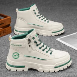 2025 A/W New Men's Mid-High Top Outdoor Work Boots - Zip-Up, Hiking Casual Sports Mountaineering Style
