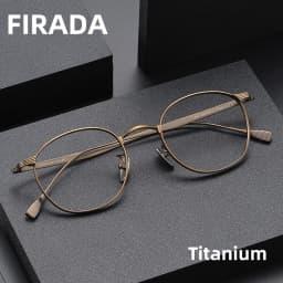 FIRADA Fashion Comfortable Glasses Retro Pure Titanium Eyewear Luxury Optical Prescription Eyeglasses Frame For Men Women 184-C