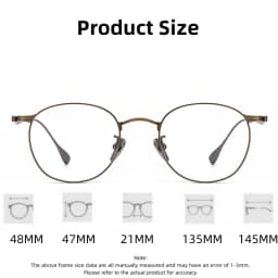 FIRADA Fashion Comfortable Glasses Retro Pure Titanium Eyewear Luxury Optical Prescription Eyeglasses Frame For Men Women 184-C