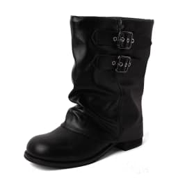 Vintage Thick Heel Women Western Ankle Boots Eelgant Belt Buckle Shoes Ladies Cosy Soft Leather Short Booties