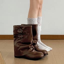Vintage Thick Heel Women Western Ankle Boots Eelgant Belt Buckle Shoes Ladies Cosy Soft Leather Short Booties