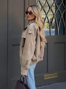 SLTNX Women Suede Jacket 2026 New Spring Fashion Long Sleeve Zipper Loose Jackets Coat Chic Female High Street Casual Outerwear