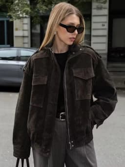 SLTNX Women Suede Jacket 2026 New Spring Fashion Long Sleeve Zipper Loose Jackets Coat Chic Female High Street Casual Outerwear