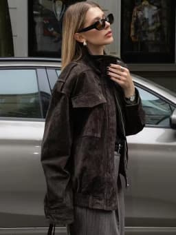SLTNX Women Suede Jacket 2026 New Spring Fashion Long Sleeve Zipper Loose Jackets Coat Chic Female High Street Casual Outerwear