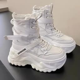 New Platform Sneakers Women Cross Lace Up Light Casual Shoes Fashion Designer Vulcanized Shoes Casual Brand Ladies Short Boots