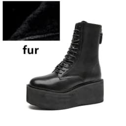 Women's Ankle Boots and Booties Non-slip Thick-soled Fall and Winter Women Boots Retro Height Enhancer Female Motorcycle Boots