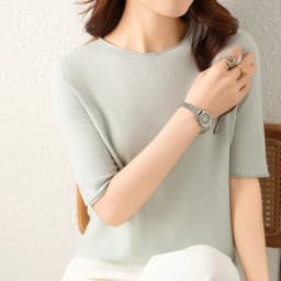 WinvyNee Women Worsted Wool Crew Neck Short Sleeve Pullover Spring Autumn Everyday Knit Basic Garment Soft Casual Wear A1757009