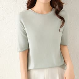 WinvyNee Women Worsted Wool Crew Neck Short Sleeve Pullover Spring Autumn Everyday Knit Basic Garment Soft Casual Wear A1757009