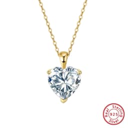 Rinntin Moissanite Diamond Heart Pendant 1-4CT 925 Sterling Silver Chain Necklace Party Choker Fine Jewelry Accessories SMON08