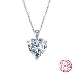 Rinntin Moissanite Diamond Heart Pendant 1-4CT 925 Sterling Silver Chain Necklace Party Choker Fine Jewelry Accessories SMON08