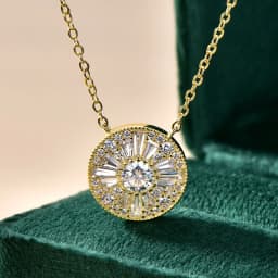 Lnngy Certified 5mm Moissanite Diamond Necklace Niche Light Luxury Round Shape Pendant Necklace for Women ExquisiteBirthday Gift