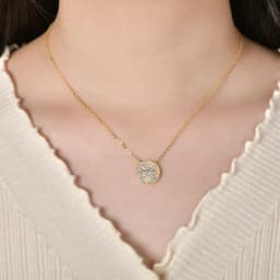 Lnngy Certified 5mm Moissanite Diamond Necklace Niche Light Luxury Round Shape Pendant Necklace for Women ExquisiteBirthday Gift