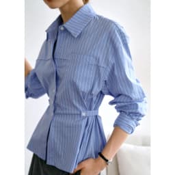 OLrain Woman Fitted Shirts 2026 Spring Fall French Striped Button up Long Sleeve Blouses Commute Women's Clothing O24QC82815