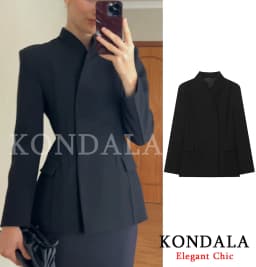 KONDALA Elegant Blazer Women's Commute Blazer Coat 2026 Spring Fall Minimalist Office Lady Party Basic Dinner Slim-Waist Blazer