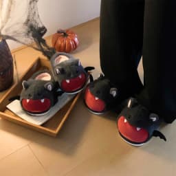 New Grumpy Bat Slippers Fuzzy Winter Shoes for Women Warm Furry Mules Home Slipper Woman Brand Animal Room Shoes Gift Slippers