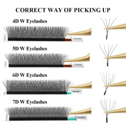 NAGARAKU EU Local Delivery 5 Cases W Shape Bloom 3D 4D 5D Premade Fans Eyelash Extensions Natural Soft Light Full Dense