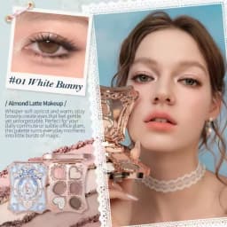 Flowerknows 6 Color Eye Shadow Palette Shell's Jewel Matte Pearl Metallic Glitter Eyeshadow Makeup Long-Wearing for Eyes