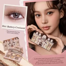 Flowerknows 6 Color Eye Shadow Palette Shell's Jewel Matte Pearl Metallic Glitter Eyeshadow Makeup Long-Wearing for Eyes